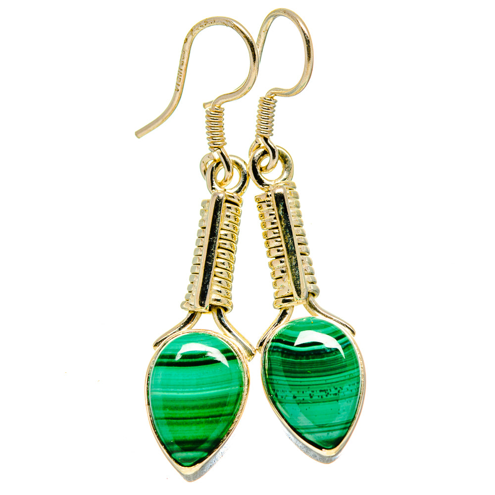 Malachite Earrings handcrafted by Ana Silver Co - EARR413936
