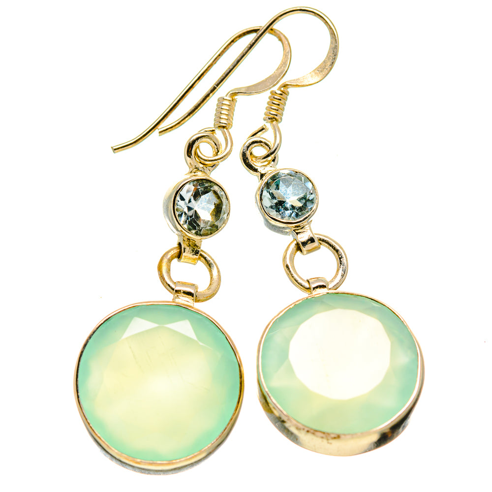 Aqua Chalcedony Earrings handcrafted by Ana Silver Co - EARR413946
