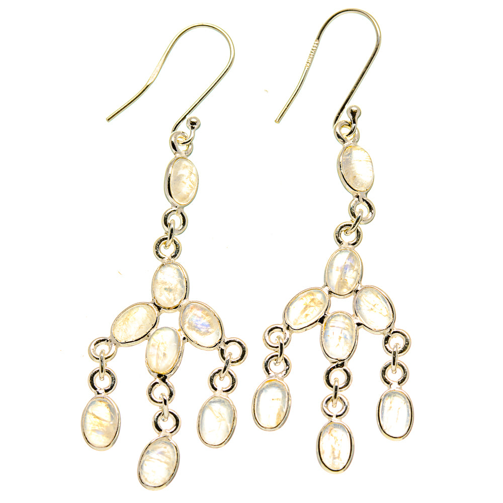 Rainbow Moonstone Earrings handcrafted by Ana Silver Co - EARR413950