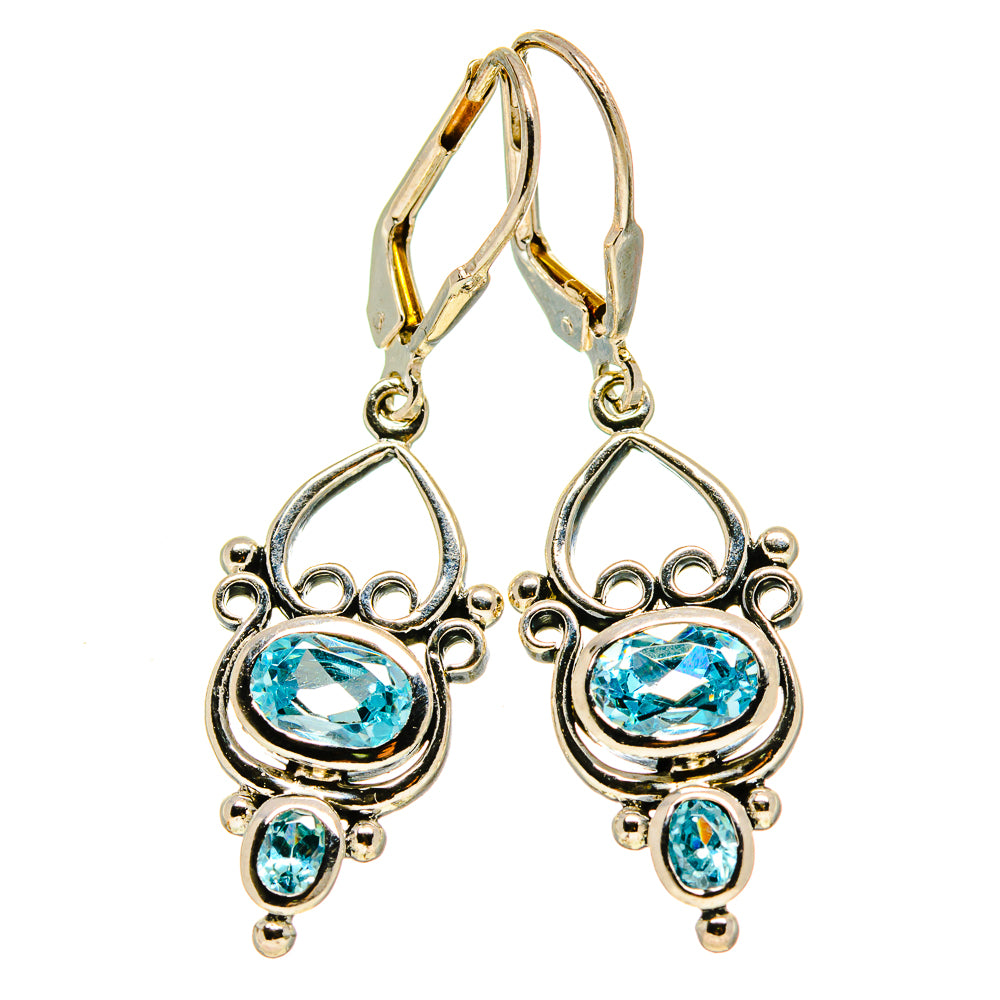 Blue Topaz Earrings handcrafted by Ana Silver Co - EARR413979