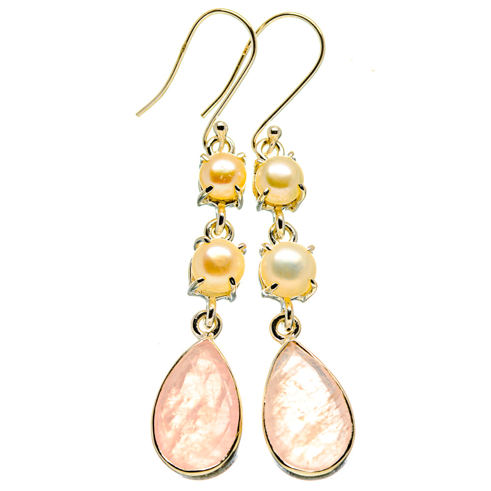 Rose Quartz Earrings handcrafted by Ana Silver Co - EARR413984