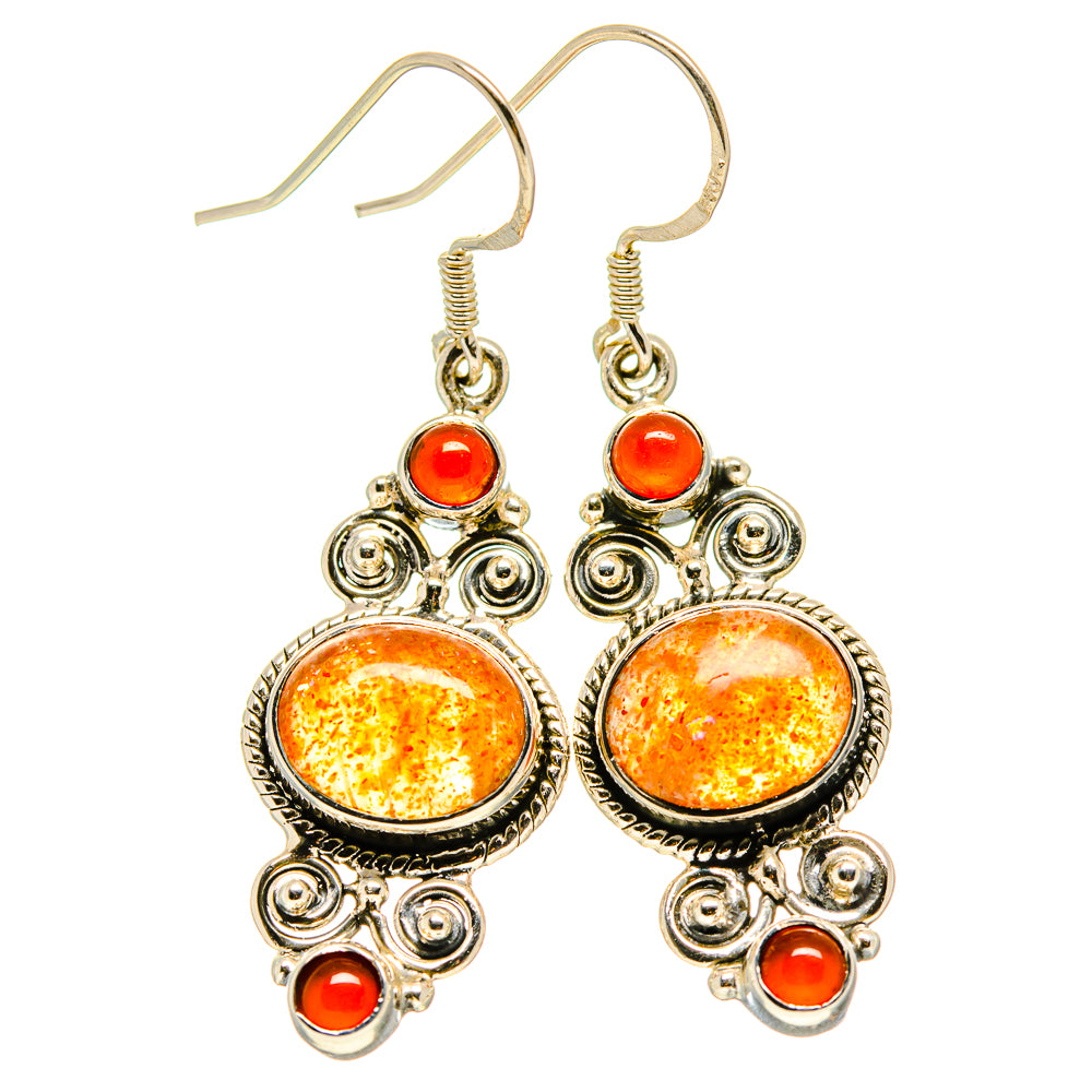 Sunstone Earrings handcrafted by Ana Silver Co - EARR414113