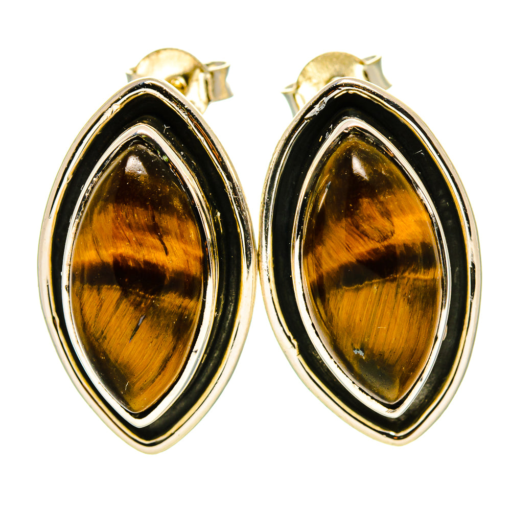 Tiger Eye Earrings handcrafted by Ana Silver Co - EARR414135