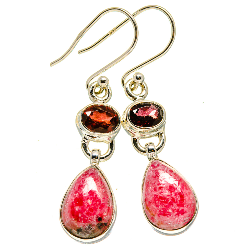 Rhodonite Earrings handcrafted by Ana Silver Co - EARR414163