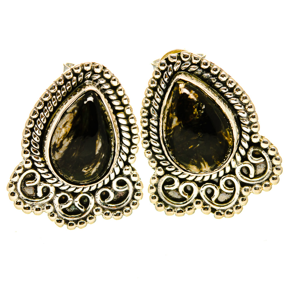 Golden Seraphinite Earrings handcrafted by Ana Silver Co - EARR414203