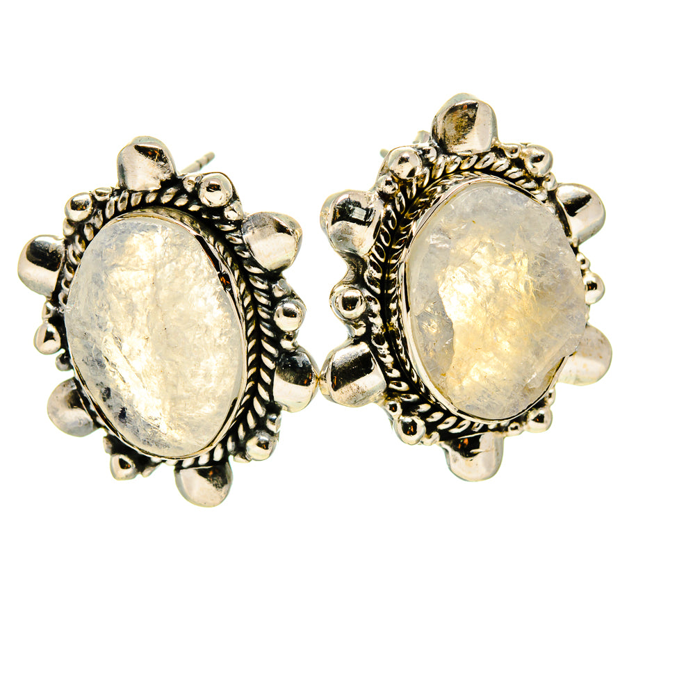 Rainbow Moonstone Earrings handcrafted by Ana Silver Co - EARR414211