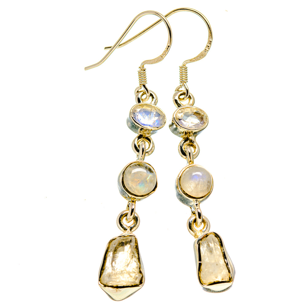 Rainbow Moonstone Earrings handcrafted by Ana Silver Co - EARR414264
