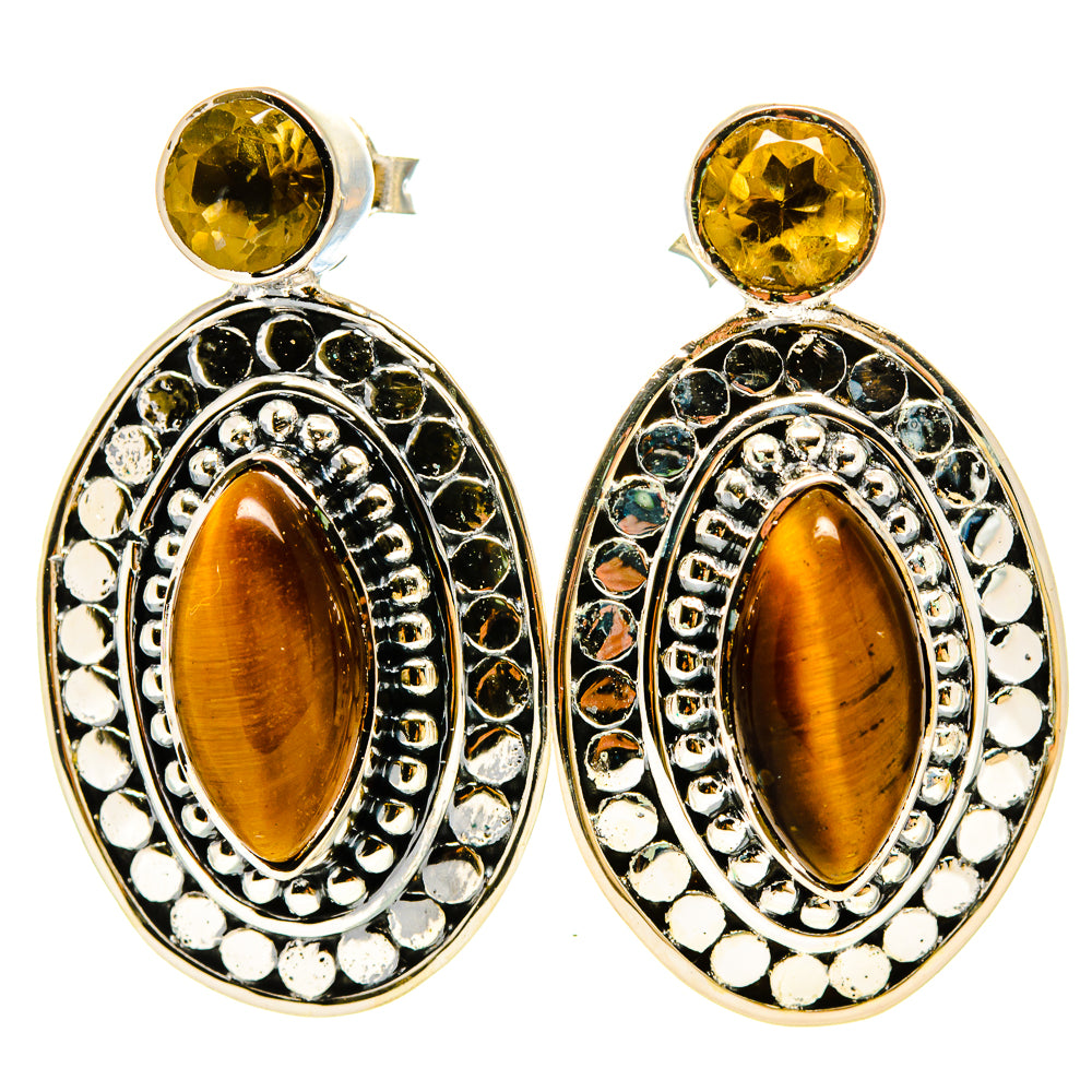 Tiger Eye Earrings handcrafted by Ana Silver Co - EARR414298