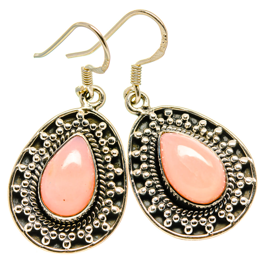 Pink Opal Earrings handcrafted by Ana Silver Co - EARR414315