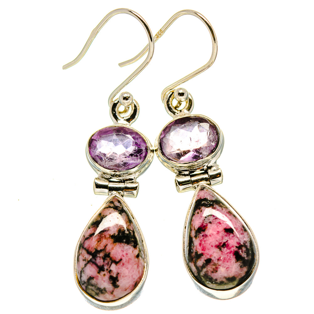 Rhodonite Earrings handcrafted by Ana Silver Co - EARR414335