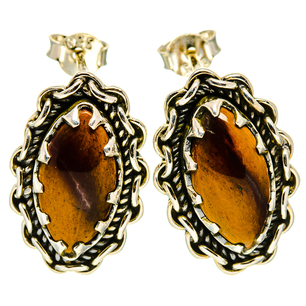 Tiger Eye Earrings handcrafted by Ana Silver Co - EARR414361