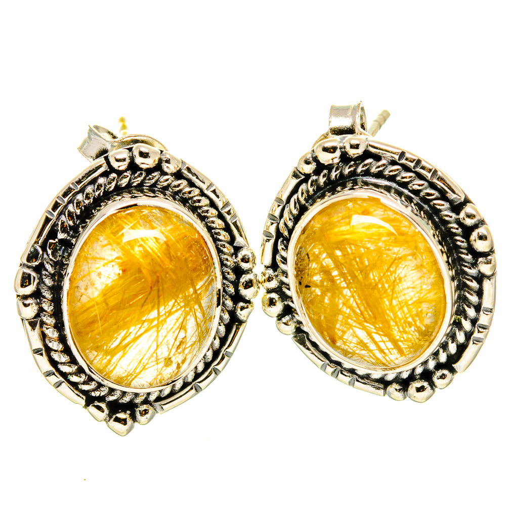 Rutilated Quartz Earrings handcrafted by Ana Silver Co - EARR414376