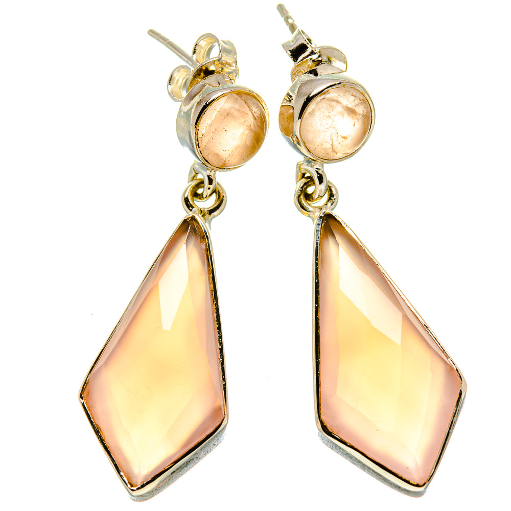 Rose Quartz Earrings handcrafted by Ana Silver Co - EARR414435
