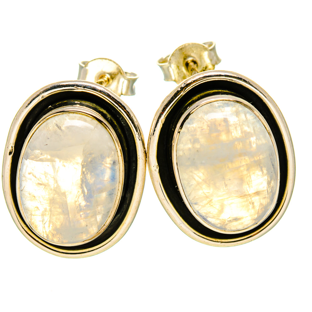 Rainbow Moonstone Earrings handcrafted by Ana Silver Co - EARR414442