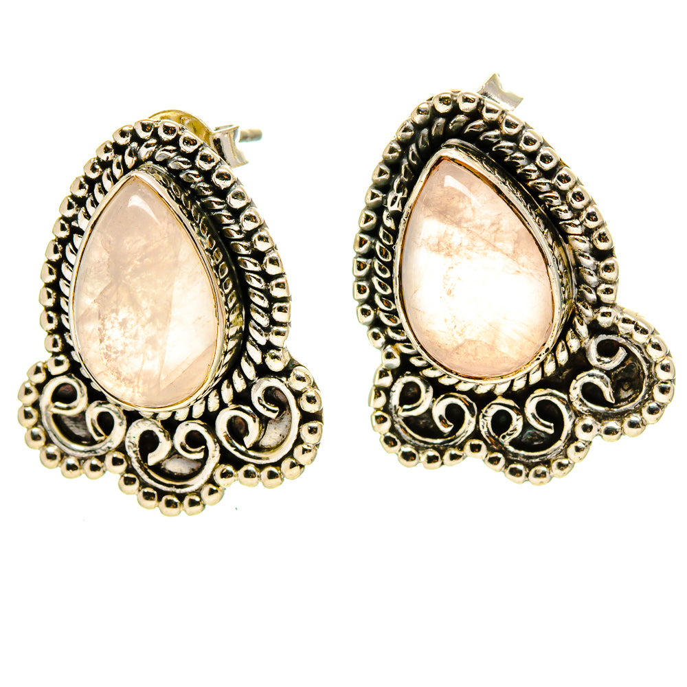 Rose Quartz Earrings handcrafted by Ana Silver Co - EARR414533