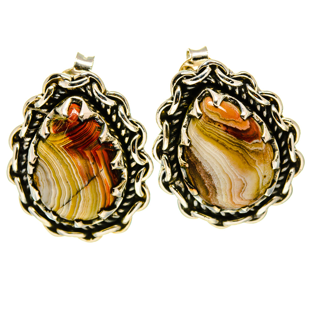 Laguna Lace Agate Earrings handcrafted by Ana Silver Co - EARR414590