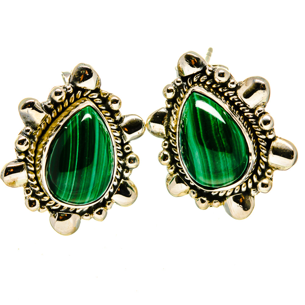 Malachite Earrings handcrafted by Ana Silver Co - EARR414592