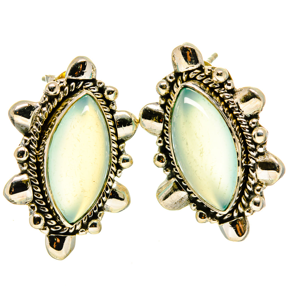 Aqua Chalcedony Earrings handcrafted by Ana Silver Co - EARR414595