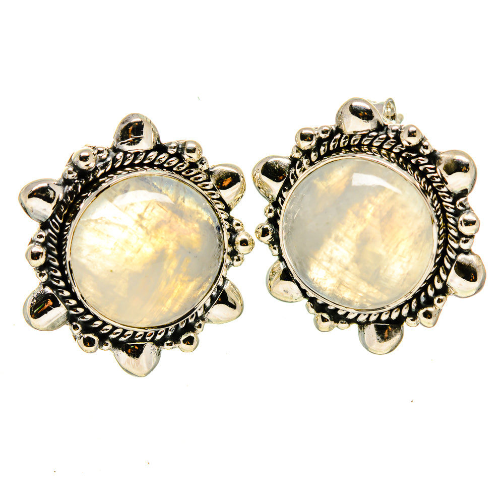 Rainbow Moonstone Earrings handcrafted by Ana Silver Co - EARR414606