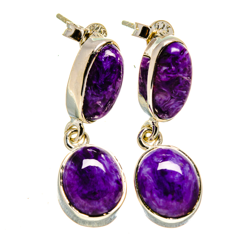 Charoite Earrings handcrafted by Ana Silver Co - EARR414611