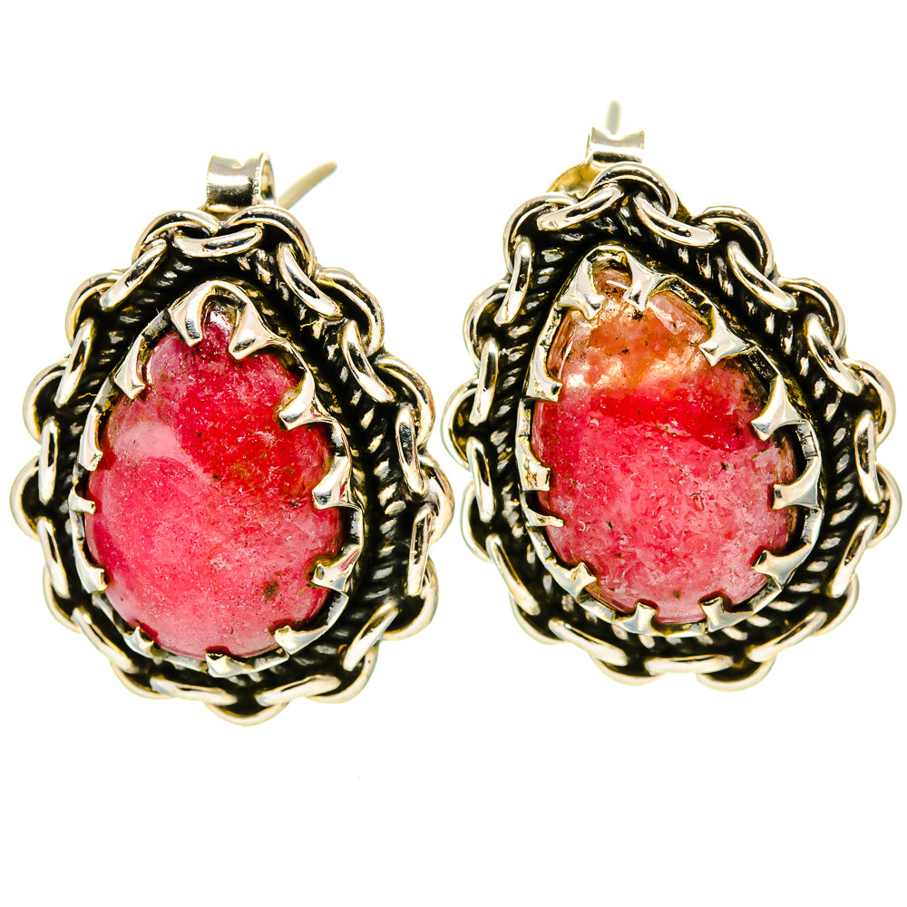 Rhodonite Earrings handcrafted by Ana Silver Co - EARR414618