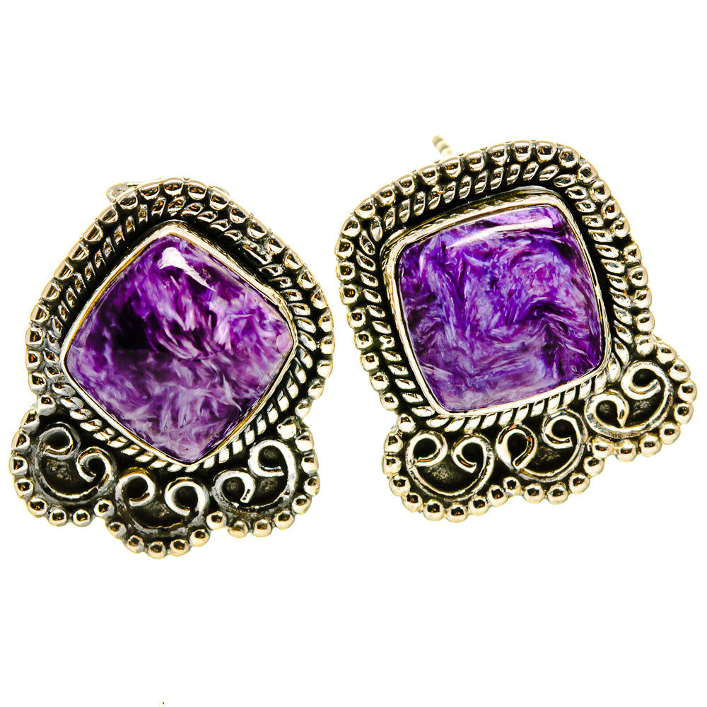 Charoite Earrings handcrafted by Ana Silver Co - EARR414621