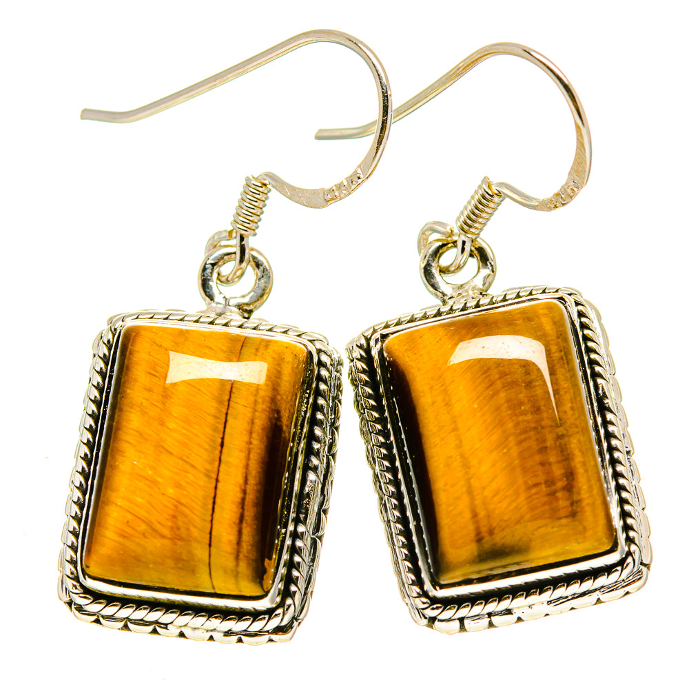 Tiger Eye Earrings handcrafted by Ana Silver Co - EARR414630