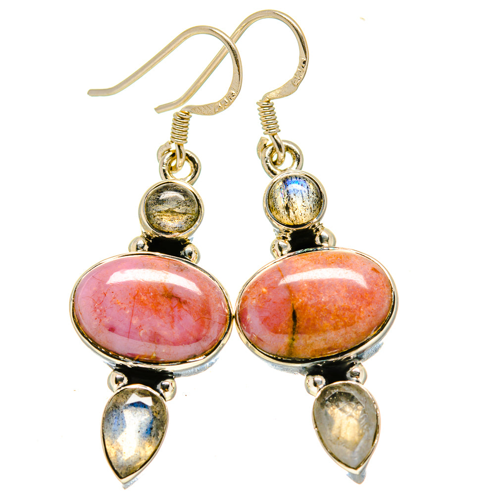 Rhodonite Earrings handcrafted by Ana Silver Co - EARR414641