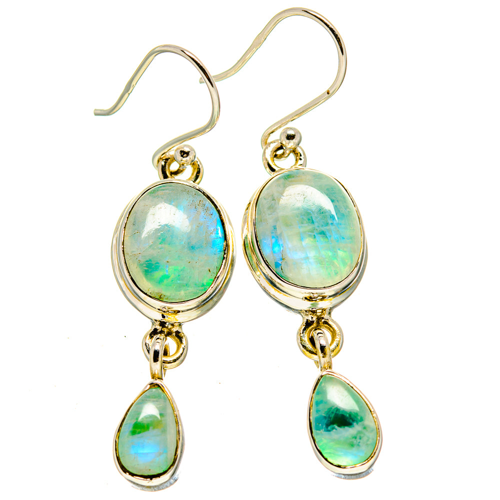 Green Moonstone Earrings handcrafted by Ana Silver Co - EARR414647