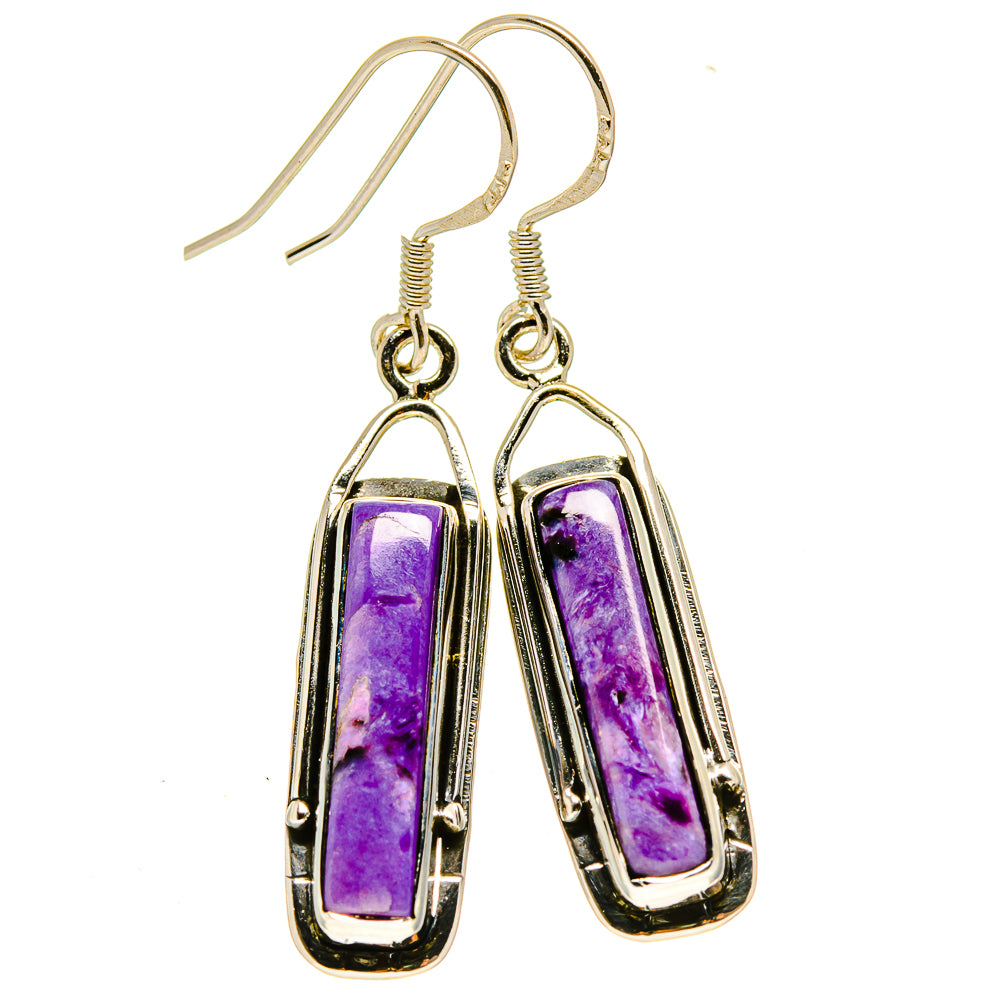 Charoite Earrings handcrafted by Ana Silver Co - EARR414652