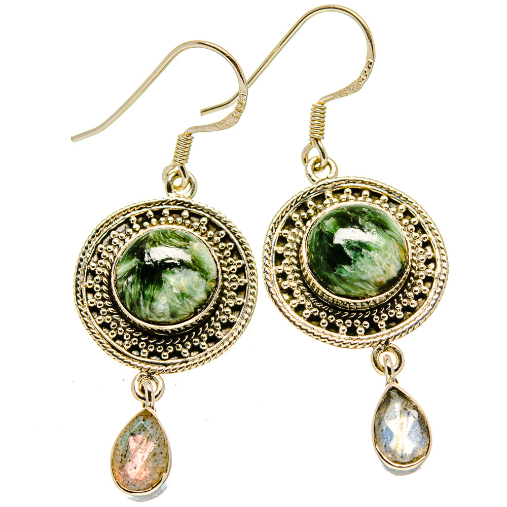 Seraphinite Earrings handcrafted by Ana Silver Co - EARR414653