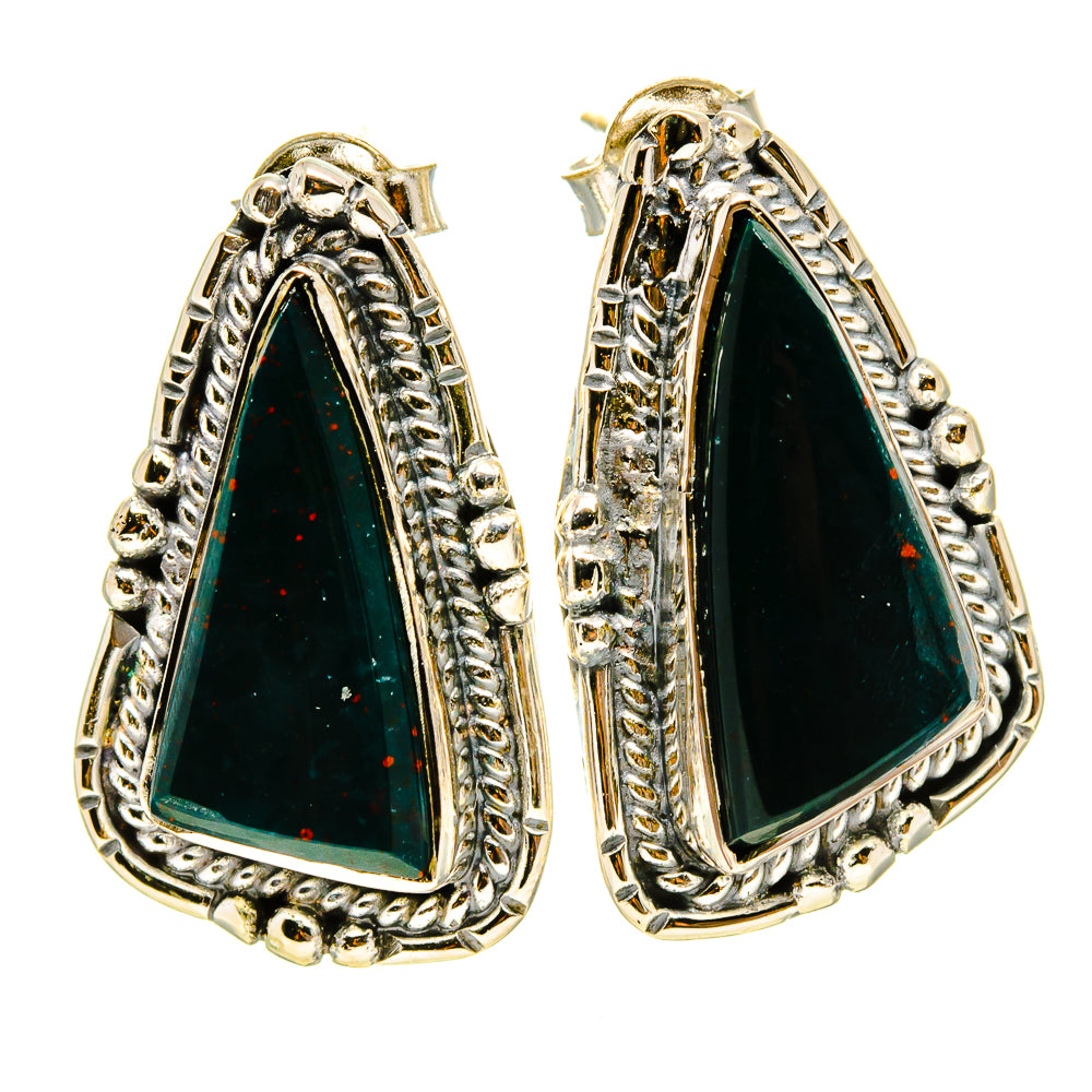 Bloodstone Earrings handcrafted by Ana Silver Co - EARR414690