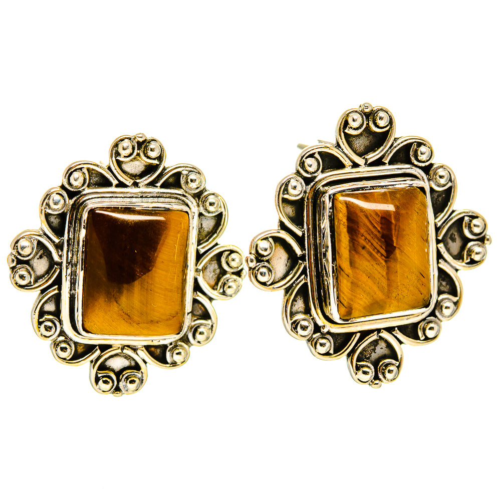 Tiger Eye Earrings handcrafted by Ana Silver Co - EARR414694