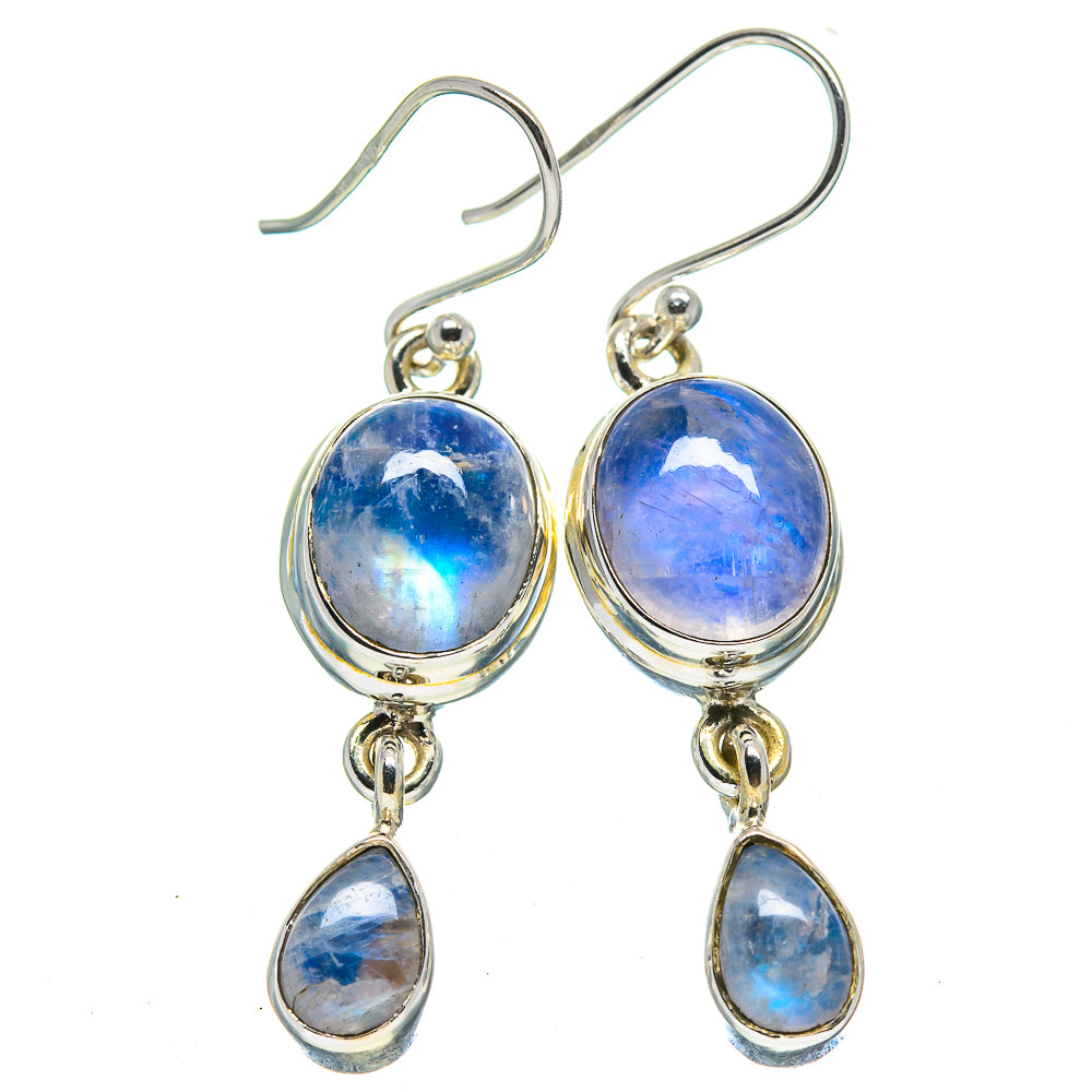 Rainbow Moonstone Earrings handcrafted by Ana Silver Co - EARR414723