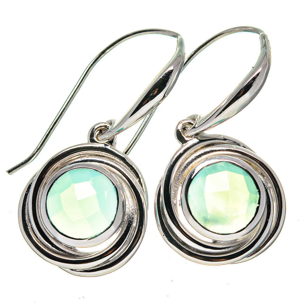 Aqua Chalcedony Earrings handcrafted by Ana Silver Co - EARR414732