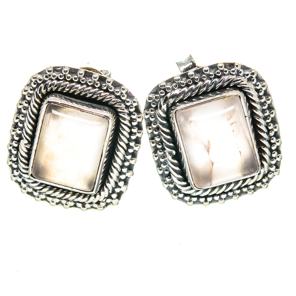 Rose Quartz Earrings handcrafted by Ana Silver Co - EARR414775