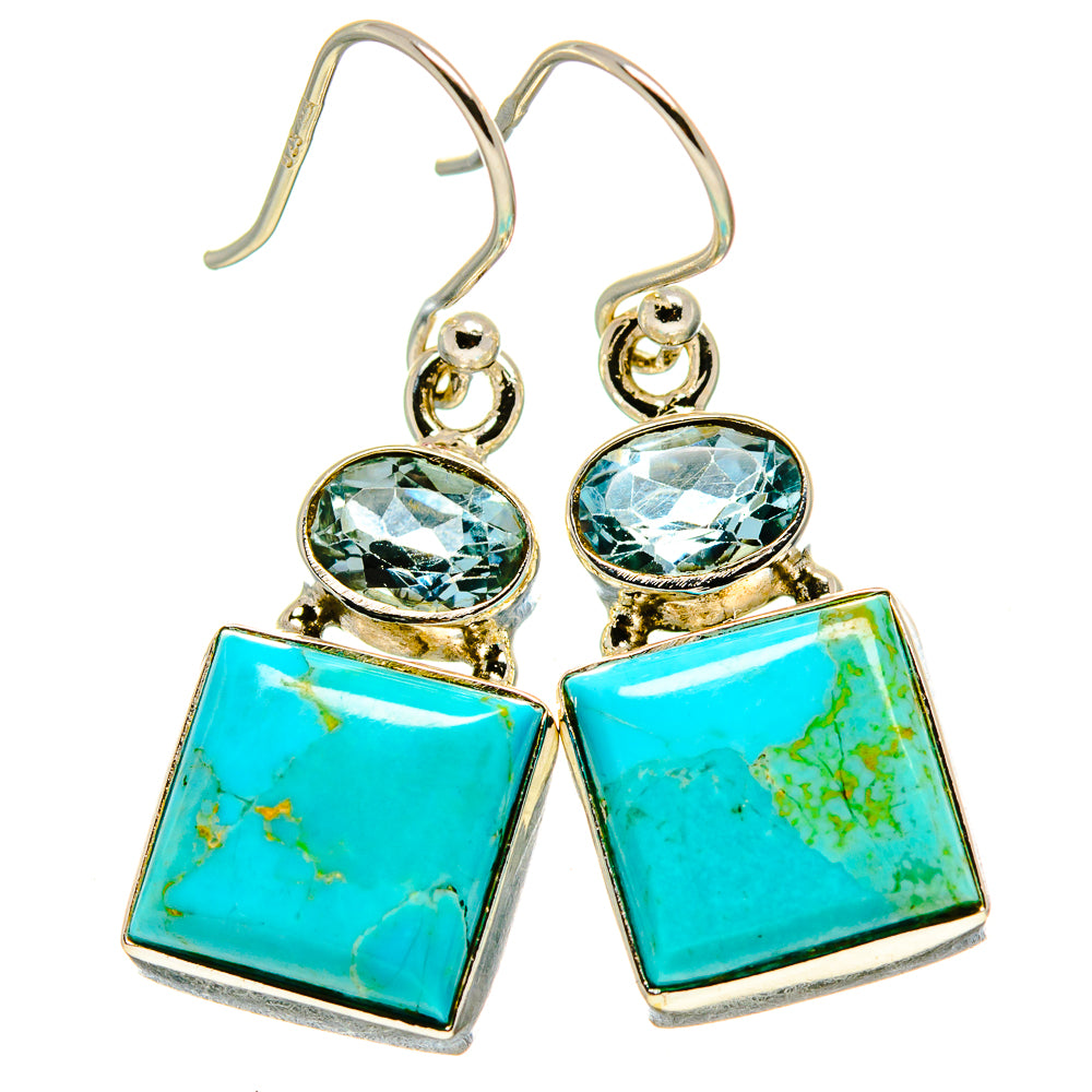 Arizona Turquoise Earrings handcrafted by Ana Silver Co - EARR414868