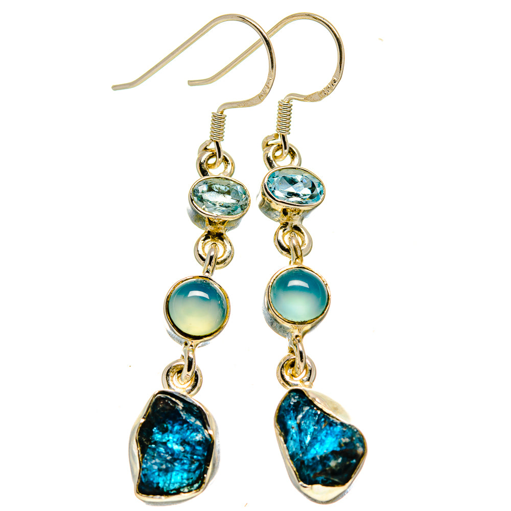 Blue Fluorite Earrings handcrafted by Ana Silver Co - EARR414978