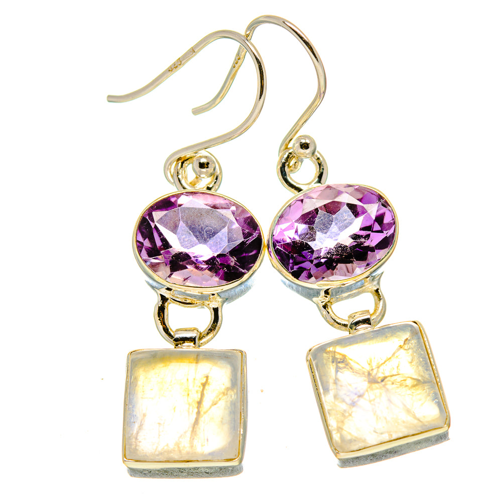 Rainbow Moonstone Earrings handcrafted by Ana Silver Co - EARR415035