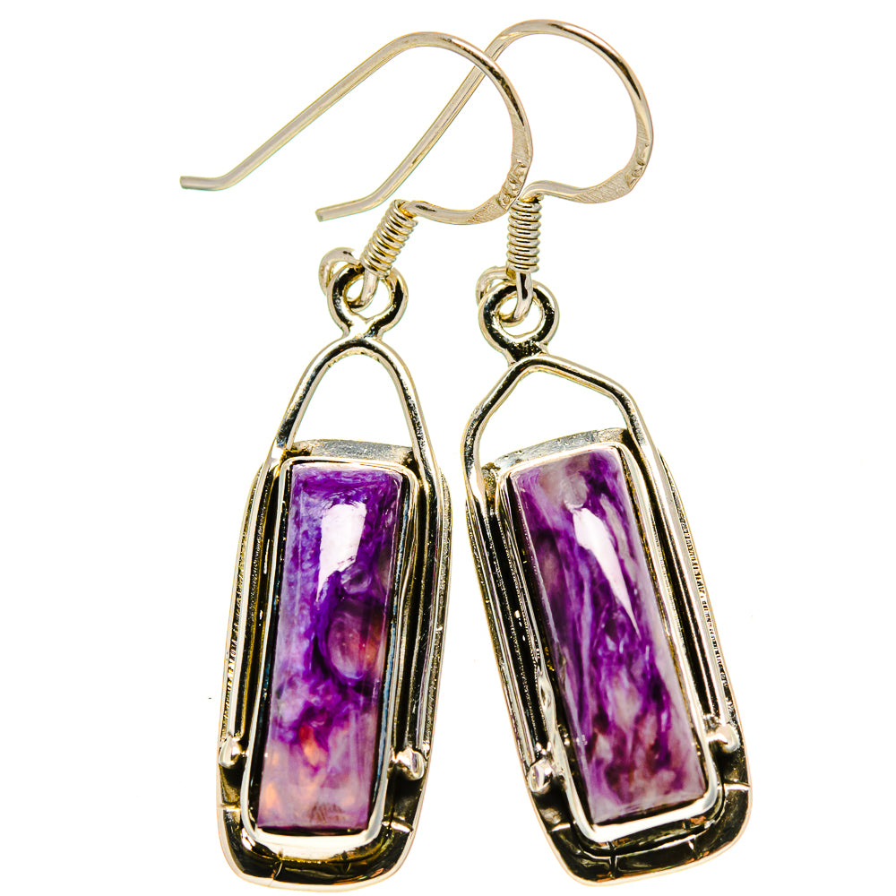 Charoite Earrings handcrafted by Ana Silver Co - EARR415058