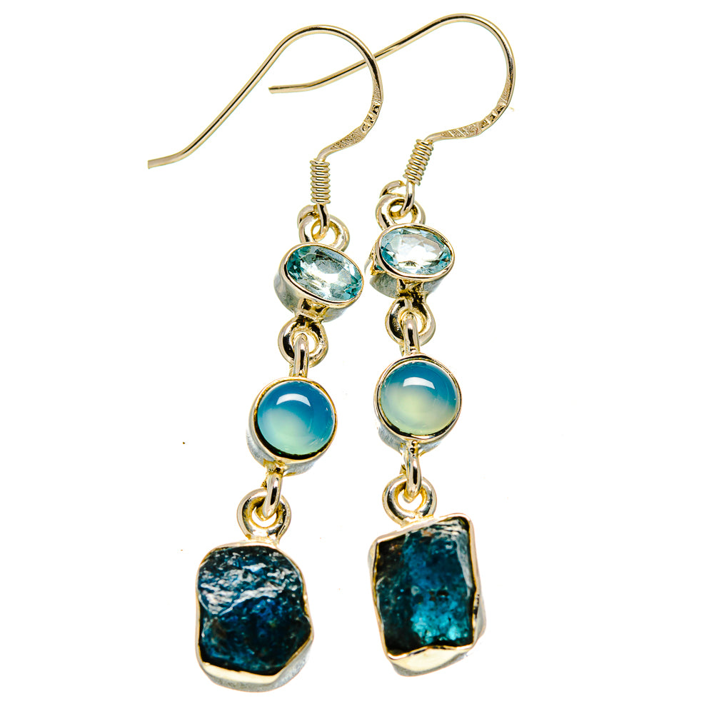 Blue Fluorite Earrings handcrafted by Ana Silver Co - EARR415175