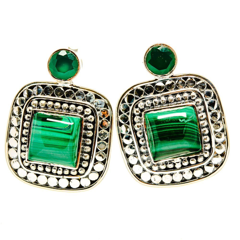 Malachite Earrings handcrafted by Ana Silver Co - EARR415180