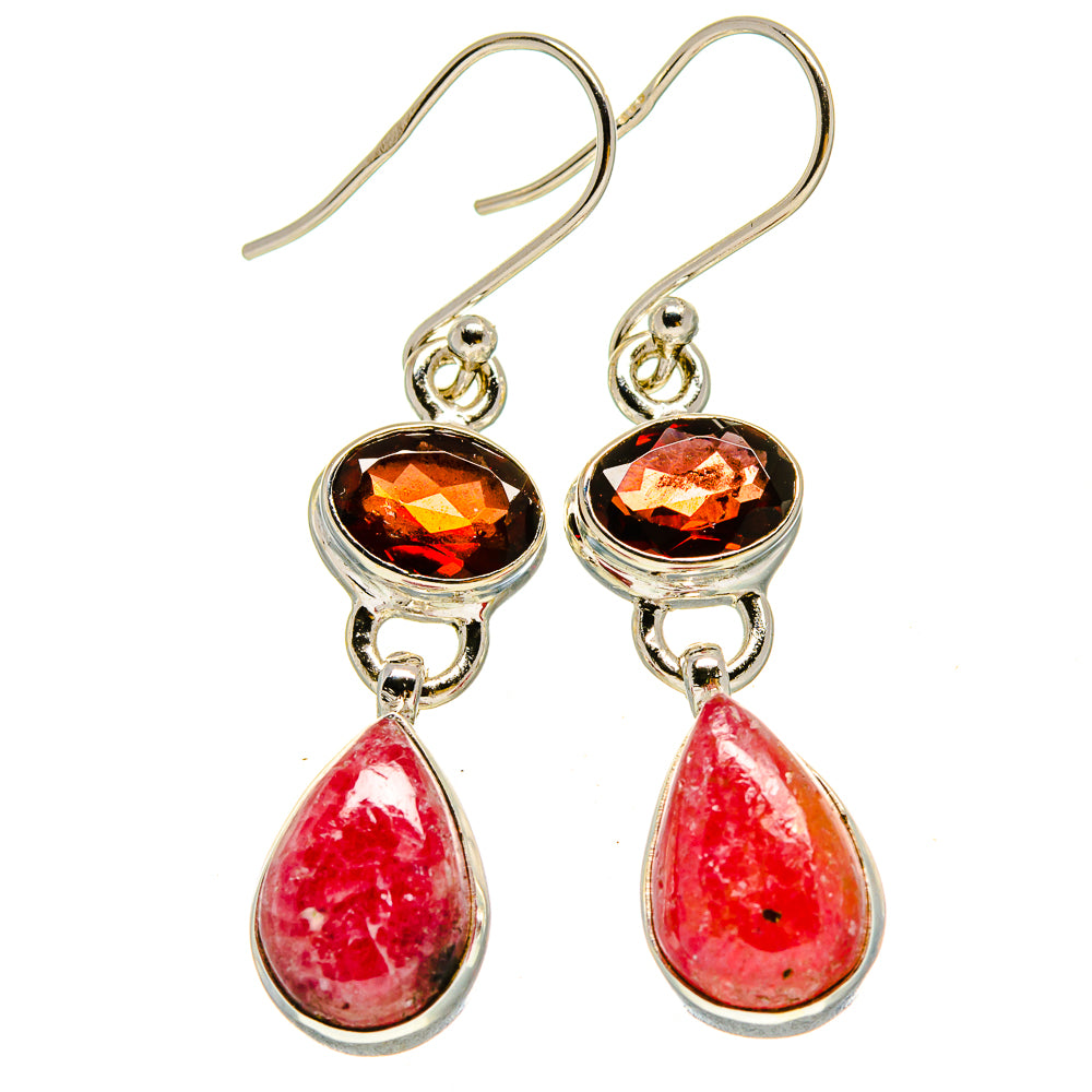 Rhodonite Earrings handcrafted by Ana Silver Co - EARR415193