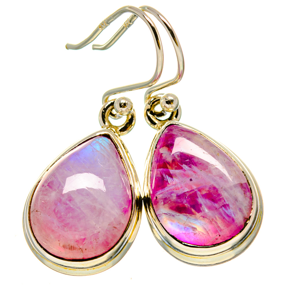 Pink Moonstone Earrings handcrafted by Ana Silver Co - EARR415208