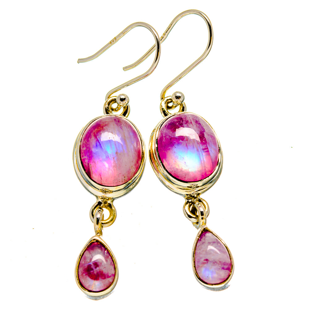 Pink Moonstone Earrings handcrafted by Ana Silver Co - EARR415244