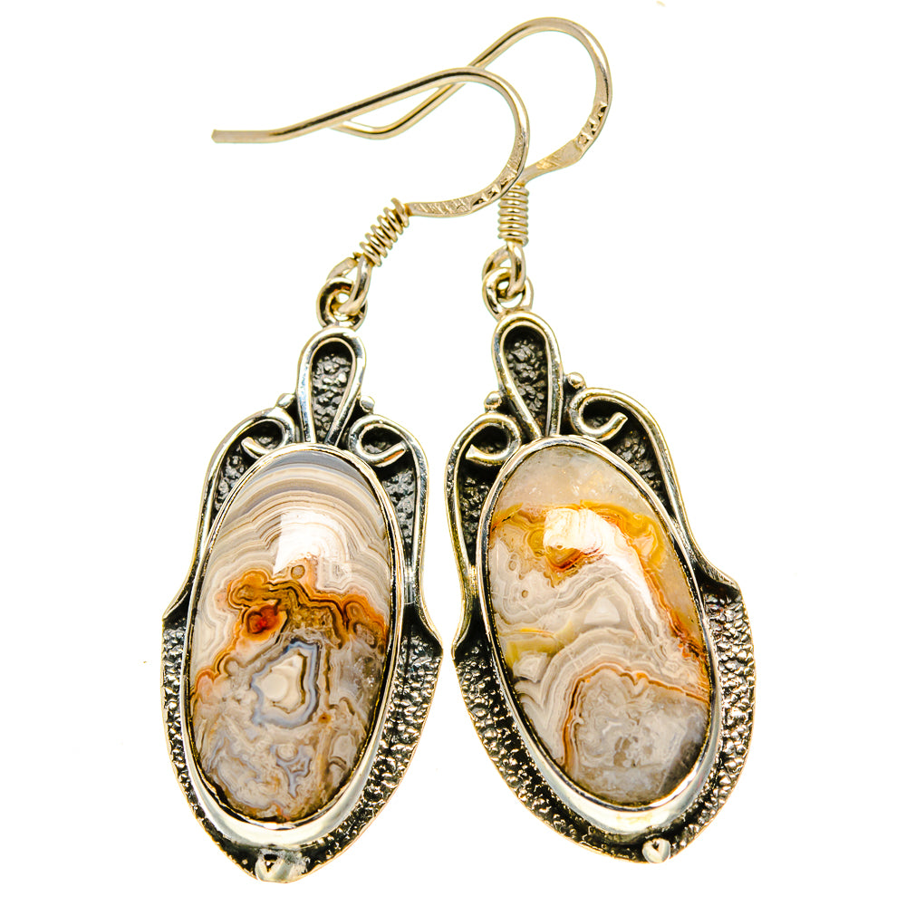 Laguna Lace Agate Earrings handcrafted by Ana Silver Co - EARR415294