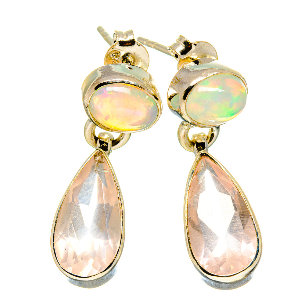Rose Quartz Earrings handcrafted by Ana Silver Co - EARR415569