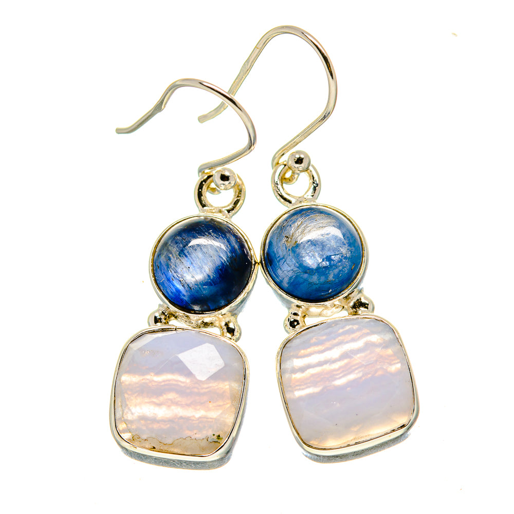 Blue Lace Agate Earrings handcrafted by Ana Silver Co - EARR415625
