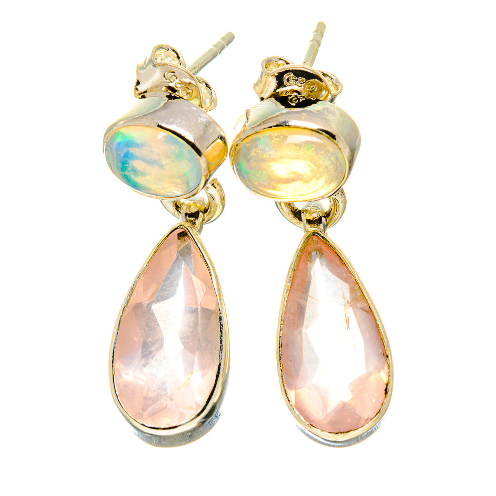Rose Quartz Earrings handcrafted by Ana Silver Co - EARR415650