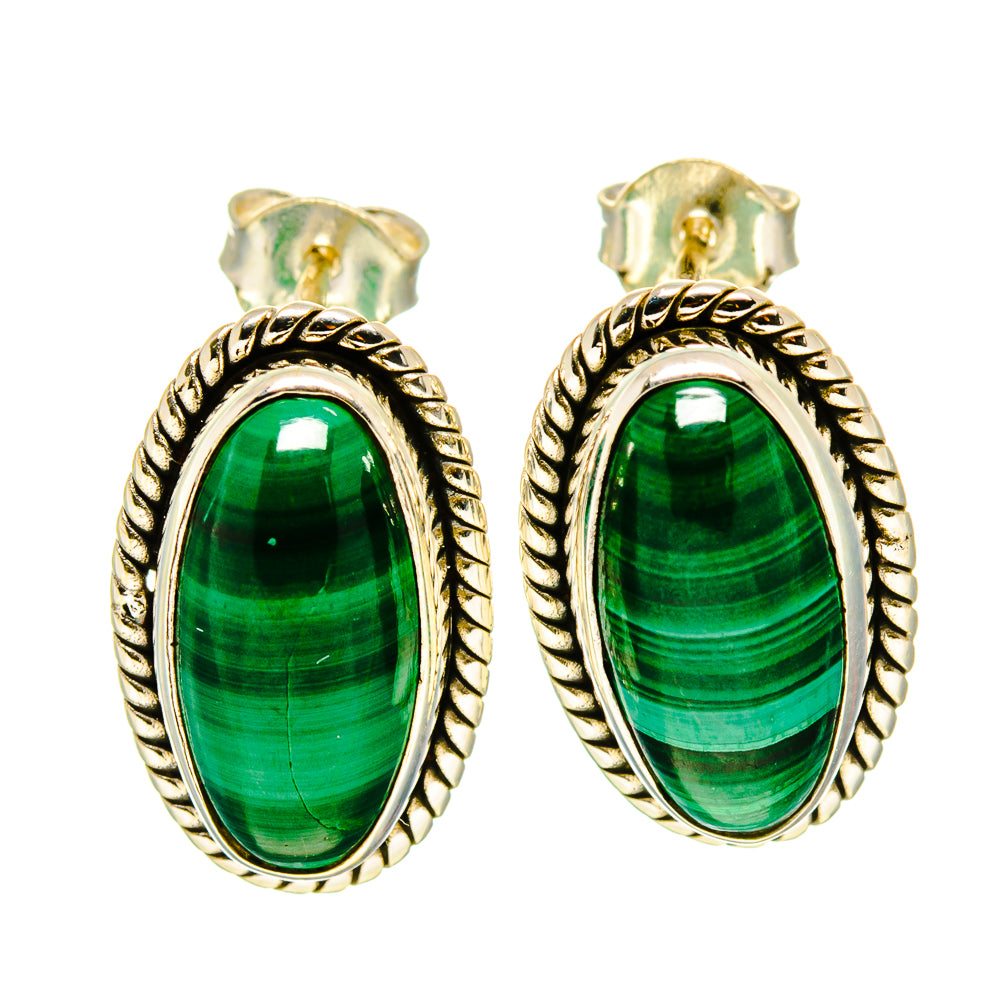 Malachite Earrings handcrafted by Ana Silver Co - EARR415657